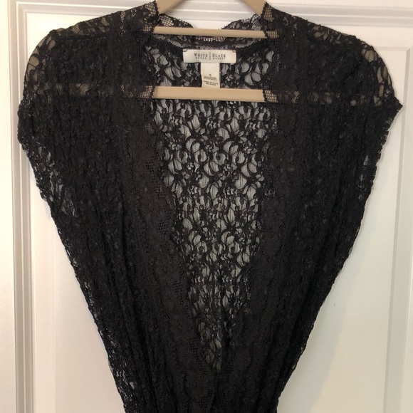 Gorgeous Lace Black Camisole with Satin Ribbon Tie - Picture 2 of 8